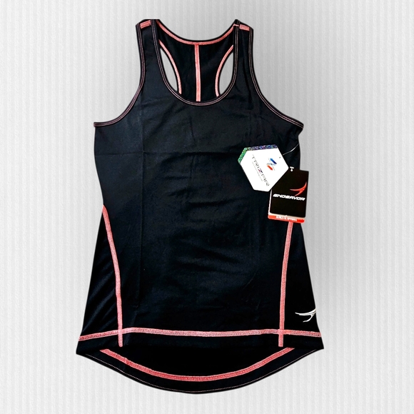 Endeavor‎ Tank Women's Athletic Top Color Black/Lava Size XS Activewear NWT - Picture 1 of 8
